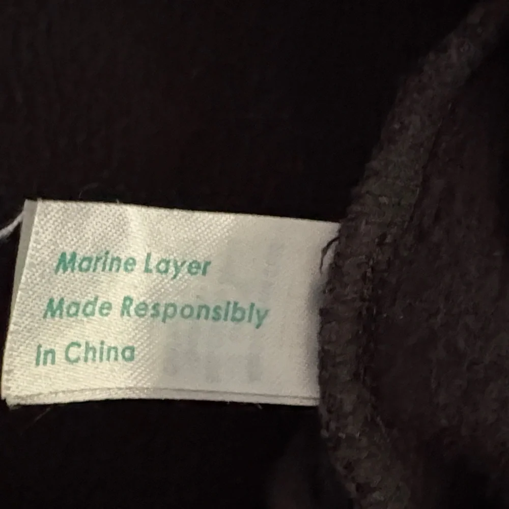 Marine Layer Black Sweatshirt with Rainbow Stripes - Picture 3 of 4